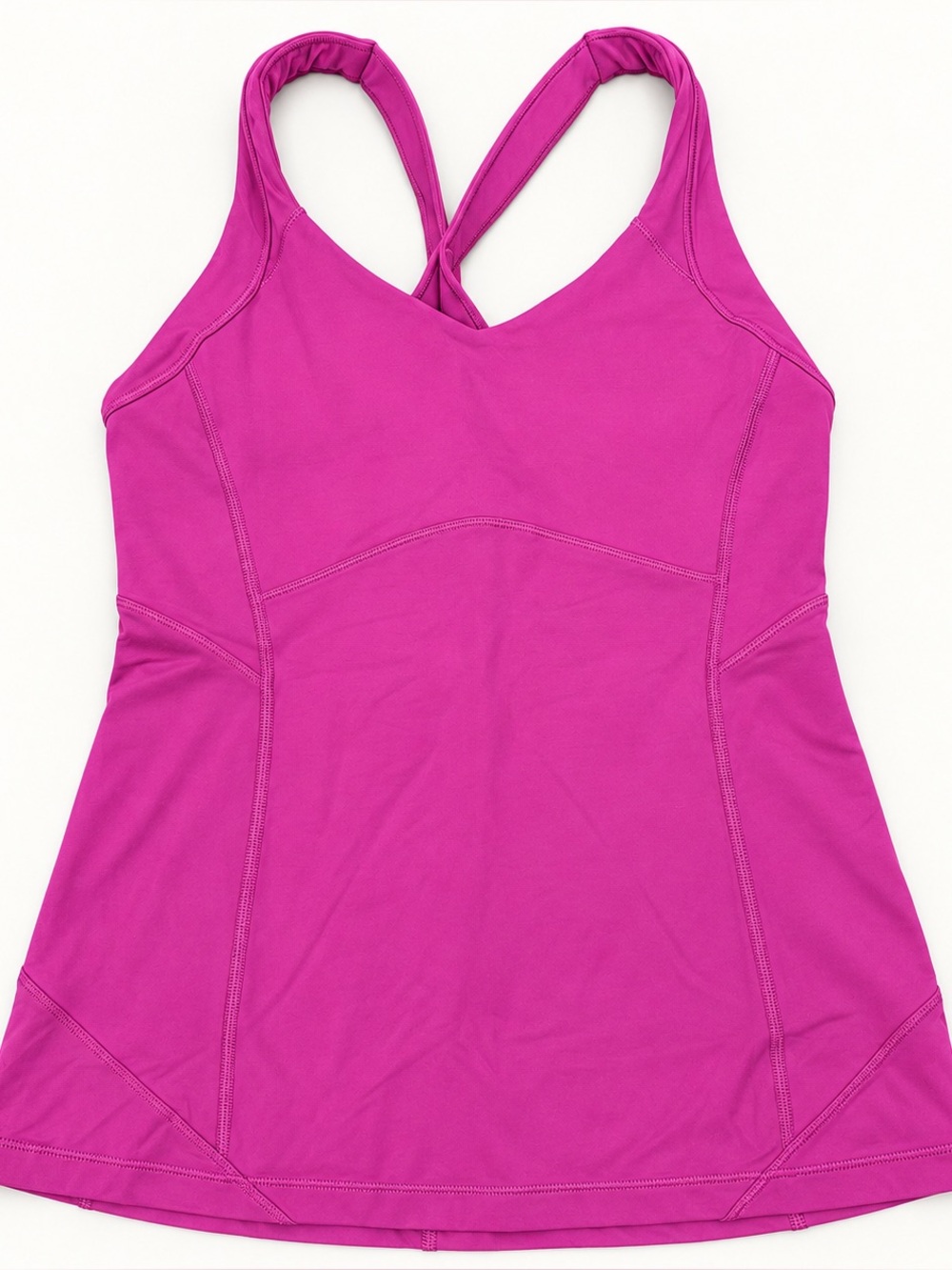 Lululemon Magenta Pink Crossback Built-In Bra Athletic Tank Top Size 8